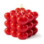 Laffact Kalp Şekli Mum Berry Kokusu, Sevgililer Günü Aşk Kırmızı Kabarcık Mum Organik Soya Balmumu Küp Şeklinde Sevgililer Günü Hediyesi, Romantik Ev Yemeği Estetik Dekor Aşkınız için Hediye