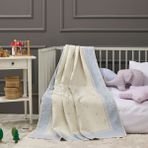 LaFiny - Petal Bebek Battaniye %70 Bambu %30 Mikro Kumaş 110CM x 150CM-Mavi