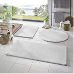 Lagom Life 3'lü Banyo Halısı Peluş Post Halı Klozet Takımı 50 x 70--50 x 50---50 x 50(YUVARLAK) - Beyaz