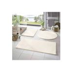 Lagom Life 3'lü Banyo Halısı Peluş Post Halı Klozet Takımı Krem 50x70--50x50---50x50(yuvarlak)