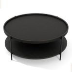 Lagoma Harmonia Yuvarlak Orta Sehpa - 100 cm - Siyah Meşe Tabla / Siyah Meşe Raf / Siyah Metal Ayak - Çap - 100 cm - Siyah Meşe / Siyah Meşe / Siyah Ayak