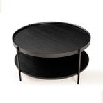Lagoma Harmonia Yuvarlak Orta Sehpa - 80 cm - Siyah Meşe Tabla / Siyah Meşe Raf / Siyah Metal Ayak - Çap - 80 cm - Siyah Meşe / Siyah Meşe / Siyah Ayak