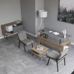 Lagomood Irony Maxi İki Koltuklu Ofis Takımı Antrasit Ceviz - Antrasit - Ceviz