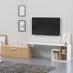 Lagomood Karamel Tv Standı Meşe Beyaz