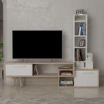 Lagomood Manzara Tv Ünitesi Tv Sehpası Beyaz - Meşe - Beyaz - Meşe