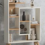 Lagomood New Sally Kitaplık Beyaz & Meşe