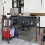 Lagomood Zenith Çalışma Masası Kitaplık Takım, Antrasit Ceviz, 150Cm