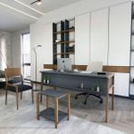 Lagomood Zenith Ofis Masa Takım 150CM Antrasit Ceviz - Antrasit - Ceviz