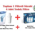 Laica Fridge ( Mavi ) Filtreli Su Arıtmalı Filtre Sürahi 2.25Lt. + Laica Multi-Flux 3'Lü Yedek Filtre Mavi