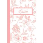 Laila: Preppy Light Pink Chinoiserie Notebook Personalized for Girls and Women Name Laila