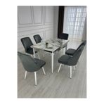 Lajibu %100 Mdf Açılabilir Masa Sandalye Takımı 6 Kişilik Yemek Masası Takımı