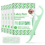 Lakeyface Diş İplikli Pantolon Askısı için 500 Adet Ortodontik Diş İpliği, Yetişkinler ve Çocuklar için Diş İpliği, Kemer Altı Teline Uyar, Kırılma ve Parçalanma Yok, 100 Adet Çanta (5'li Paket)