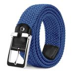 LAKIDAY Kumaş kemer, streç kemer, örgü kemer, elastik örgülü kemer, kadın ve erkek için, genişlik 3,5 cm, uzunluk 100 cm ila 130 cm, Mavi 4, Länge 120cm/40"-42" Taille verstellbar