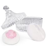 LAKIRA Ekstra Büyük Vücut Pudra Puf ve Konteyner, 13,8 cm Vücut Konteyner, 10 cm Toz Puf, Bebek Kadın Gevşek Toz Toz için (Saf)