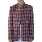 Lakshmı Dik Yaka Blazer Ceket - Ekose - Kırmızı - Beyaz - 38