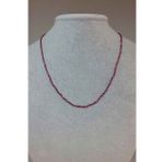 Lal (Garnet - Granat ) Taşı 2mm 1000 Ayar Gümüş İpli Kolye (Klipsli)