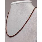 Lal (Garnet – Granat ) Taşı 2mm 1000 Ayar Gümüş İpli Kolye (Sabit Klipsli) (41260)