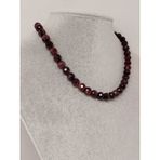 Lal (Granat) (Garnet) Taşı Faset Kesim Kolye 8mm (Sabit Klipsli)