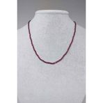 Lal (Granat) (Garnet) Taşı Küp Şekilli 2.5Mm 1000 Ayar Gümüş İpli Kolye (Klipsli)