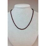 Lal - Granat - Garnet Taşı Rondela Faset Kesim 3.52.5Mm 1000 Ayar Gümüş İpli Kolye (Klipsli)