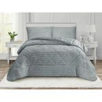 Lal Home Deco Destina Tek Kişilik Yatak Örtüsü Seti 180X230CM - Dolgulu Kapitoneli Filanel Kumaş - 1 Yastık Kılıflı Gri - 180 x 230 cm