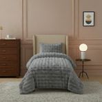 Lal Home Deco Loria Tek Kişilik Peluş Yatak Örtüsü 160X220CM - Wellsoft Yumuşak Dokulu Antrasit - 160 x 220 cm