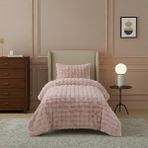 Lal Home Deco Loria Tek Kişilik Peluş Yatak Örtüsü 160X220CM - Wellsoft Yumuşak Dokulu Pembe - 160 x 220 cm