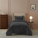 Lal Home Deco Loria Tek Kişilik Peluş Yatak Örtüsü 160X220CM - Wellsoft Yumuşak Dokulu Siyah - 160 x 220 cm