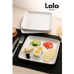 Lala Mutfak Gözde Kare Servis Tabak - 3'lü Set (23 CM - ŞIK, DAYANIKLI, YEMEK VE SUNUM TABAĞI)