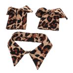 LALADEFIEE 1 Set Leopar Desenli Yaka El Kolları Seti Sahte Gömlek Dickey Çıkarılabilir Kadın Yakası Dekoratif Elbiseler Montlar Giyim Aksesuarları İçin