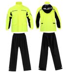 LALADEFIEE Su Geçirmez Erkek Yağmur Pantolonu ve Reflektörlü Ceketli Bisikletçi Yağmurluk Takımı Pantolon ve Ayakkabı Kılıflı Outdoor Yağmur Koruması