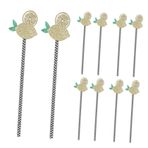 LALAFINA 12'li Paket Meşrubat Kamışı 3d Içecek Payet Luau Parti Masa Süslemeleri Yaz Partisi Payet Kağıt Payet Hawaii Dekoru Meyve Partisi Pipet Ananas Samanı 3 Boyutlu Limon Eklenti