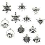 LALAFINA 3 Set Horus'un Gözü Kolye Takılar Kabuk Kolye Cazibe Kiti Takı Yapma Malzemeleri Diy Takı Kolye Charm Bileklik Sarkıt Bırak Takılar Bilezik Yapma Malzemeleri Alaşım 60 Adet*3