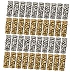 LALAFINA 40 Adet Uzatma Manşetleri DIY Runes Man Vikings Korku Klipsi Alüminyum Dreadlock Sakal Mücevherleri Dekoratif İskandinav Örgü Yüzükler Için Aksesuarlar