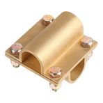 LALAGO Çap 14,2 mm Pirinç Çapraz Bağlantı 70 mm² için Uygun, Derin Toprak Topraklama Kelepçesi, Topraklama Bandı Kelepçesi, Çubuk Topraklama Tutucu Yıldırım Önleyici Malzeme, Bağlantı Kelepçesi Bant