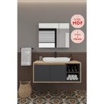 Lale 100 cm %100 Mdf Lavabolu Banyo Dolabı + Aynalı Dolap