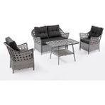 Lale 2+1+1+Masa Rattan Bahçe Balkon Mobilyası - Antrasit