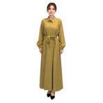 Lale Butik Kadın Düğmeli Modal Tesettür Elbise, Yeşil, 2 Beden