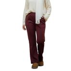 Lale Butik Nervür Dikişli Pantolon, Bordo, Beden 2, Kadın