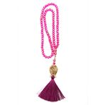 Lale Desenli Püsküllü 99 Lu Kristal Hac Umre Hediyelik Tesbih - 8mm Pembe