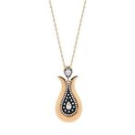 Lale Model Zirkon Taşlı Rose Bayan Gümüş Kolye