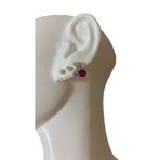 LALE TASARIM FUŞYA TAŞLI GÜMÜŞ TRAGUS HELİX PEARSING KIKIRDAK KÜPE ÇELİK