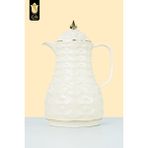 Lale Thermos Cam Hazneli Termos Elmas-1 | 1.0 Lt | Kahve & Çay | 12 Saat Sıcak / 24 Saat Soğuk | Yerli Üretim (Suger) - Krem - 1 lt