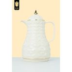 Lale Thermos Cam Hazneli Termos Elmas-1 | 1.0 Lt | Kahve & Çay | 12 Saat Sıcak / 24 Saat Soğuk | Yerli Üretim (Swan) - Beyaz - 1 lt