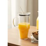 Laletta Classic Mika Kapaklı Cam Pipetli Termos Bardak 1200 ml – Sızdırmaz Termos, Soğuk ve Sıcak - Şeffaf - Gri