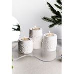 Lalezen Home 3lü Dantel Model Beyaz Beton Mumluk