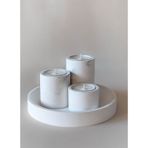 Lalezen Home Beyaz Tepsili 3lü Beton Mumluk