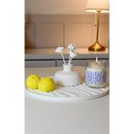 LALEZEN HOME Büyük Dalgalı Tepsili(28cm) & 2li limon & Çiçekli Vazo & Kavanoz mum SET (ORTA SEHPA BÜYÜK DEKORU)