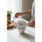 LALEZEN HOME Espresso Bonjour&Bonapettit yazılı ikili fincan