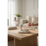 LALEZEN HOME Gümüş Renk Detaylı Örgü mumluk ve kadın stantlı set( tealight mum hediye )